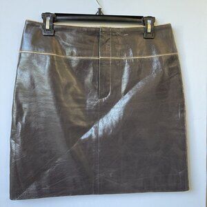 For Joseph Womens Leather Pencil Skirt Sz S Brown Pre-owned 27